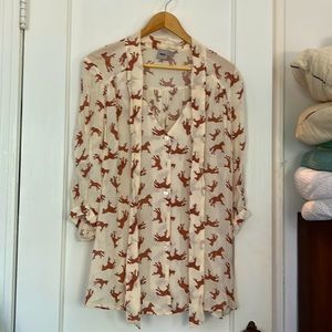 ASOS Size 8 Horse Print Sheer Tunic Blouse